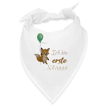 Einschulung. ich bin erste Klasse Fuchs - Bandana - Weiß - Vorne