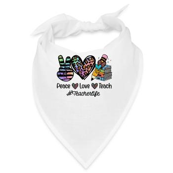 Peace Love Teach Teacher Life - Bandana - Weiß - Vorne