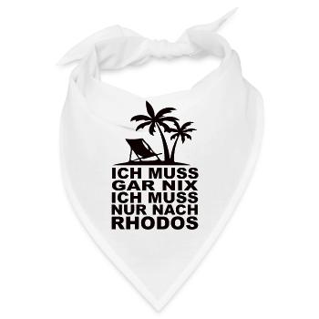 Rhodos Urlaub - Bandana - Weiß - Vorne