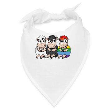 Schwarzes Schaf - Regenbogen Schaf - Bandana - Weiß - Vorne