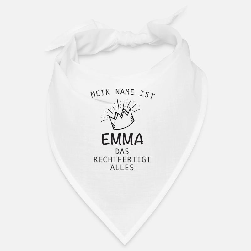Emma Geschenk Name Geschenkidee Vorname - Bandana - Weiß
