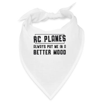 RC Modellflieger Modellflug Flugzeug Geschenkidee - Bandana - Weiß - Vorne