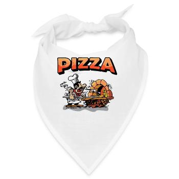 Lustiges Pizzabäcker Geschenk & Geschenkidee - Bandana - Weiß - Vorne