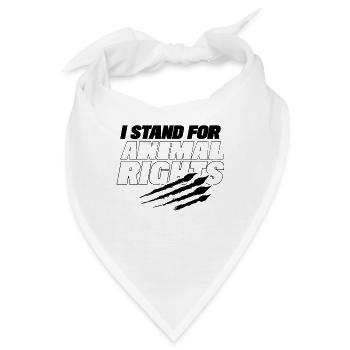 Ich stehe für Tierrechte Tierschutz Tierschützer - Bandana - Weiß - Vorne