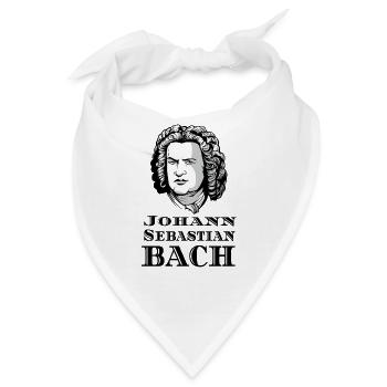 Johann Sebastian Bach Porträt - Bandana - Weiß - Vorne