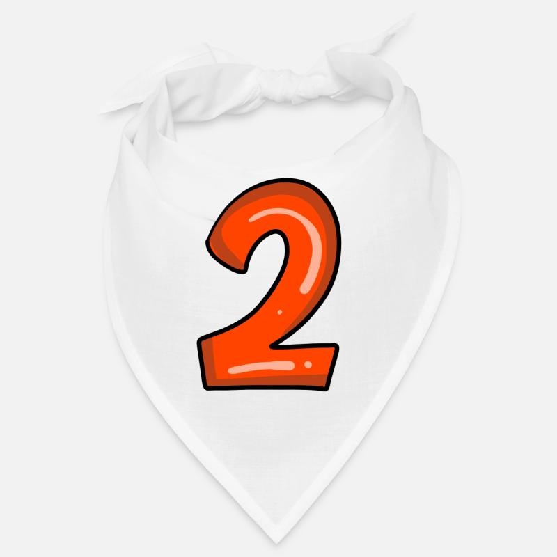 2 rouge - Bandana - blanc