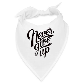 Never Give Up - Bandana - Weiß - Vorne