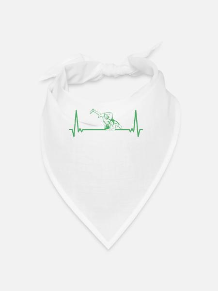 Wrestling Herzschlag EKG Ringen Ringer - Bandana - Weiß