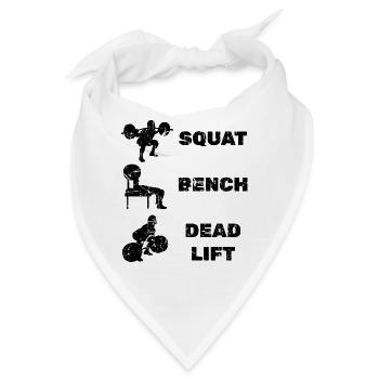 Squat Bench Deadlift Powerlifting - Bandana - Weiß - Vorne