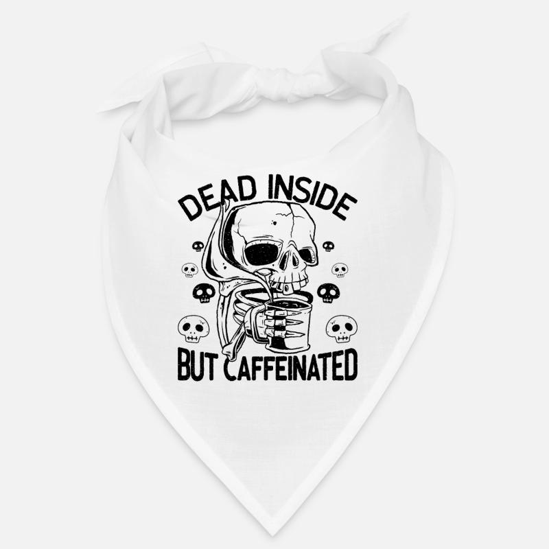 Dead Inside But Caffeinated Skelett trinkt Kaffee Bandana