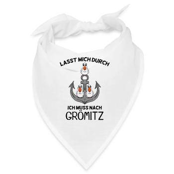Grömitz Ostsee Spruch Geschenk - Bandana - Weiß - Vorne