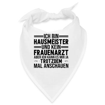 Hausmeister Hauswart Facility Manager - Bandana - Weiß - Vorne