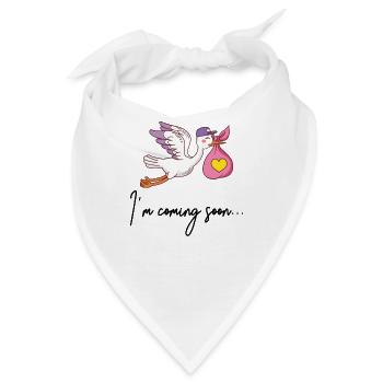 I'm Coming Soon Schwangerschaft Baby Geburt - Bandana - Weiß - Vorne