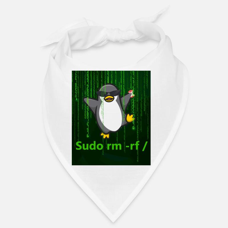 Pingouin Linux Sudo - Bandana - blanc
