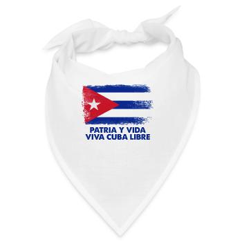 Free Patria Y Vida Cuba Libre Flag Flagge - Bandana - Weiß - Vorne
