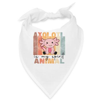 Axolotl Is My Spirit Animal - süße Axolotl vintage - Bandana - Weiß - Vorne