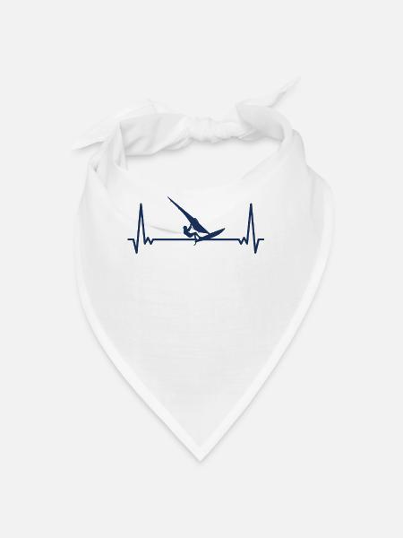 Herzschlag Surfen Windsurfen Windsurfer EKG - Bandana - Weiß