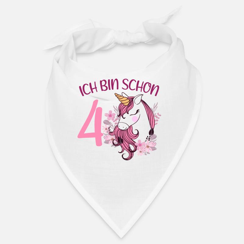 4. Geburtstag Mädchen 4 Jahre Pferd Pferde Einhorn Bandana
