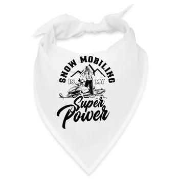 Schneemobil Motorschlitten Schneemobilfahren - Bandana - Weiß - Vorne
