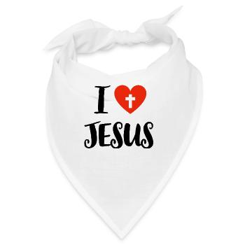 Jesus Jesus Jesus Christlich Christlich Christlich - Bandana - Weiß - Vorne