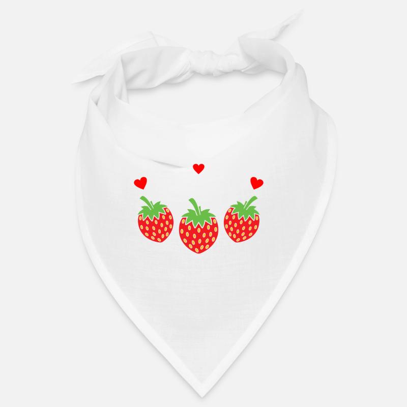 Erdbeere - Bandana - Weiß