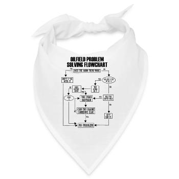 Ölfield Problem Löst Flussdiagramm Lustig Rauhneck - Bandana - Weiß - Vorne