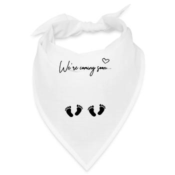 I'm Coming Soon Zwillinge Schwangerschaft Geburt - Bandana - Weiß - Vorne