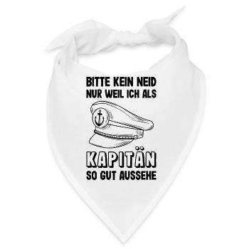 Kapitän Mütze Käptn Bootsführerschein Schifffahrt - Bandana - Weiß - Vorne