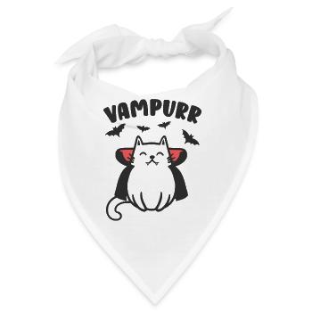 Vampurr Katze Vampier Halloween - Bandana - Weiß - Vorne