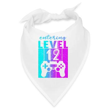 Level 12 Gaming Controller 12. Geburtstag - Bandana - Weiß - Vorne