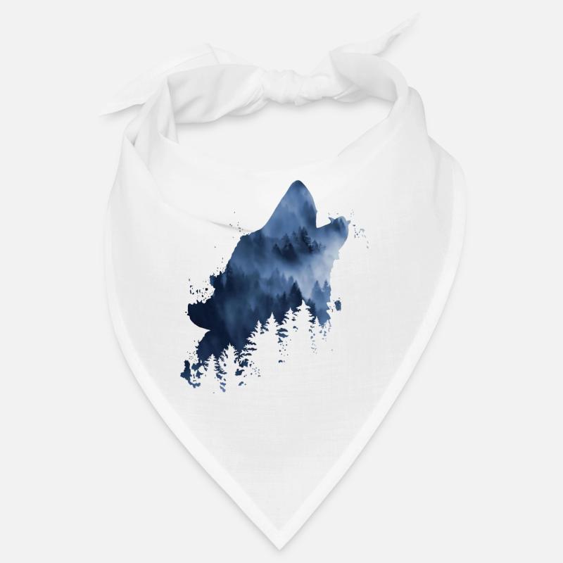 howling wolf cloud forest Bandana