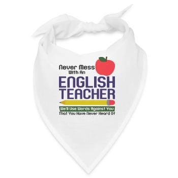 Lustig Englischlehrer Lehrerin Englisch Vokabeln - Bandana - Weiß - Vorne