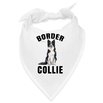 Border Collie - Border Collie Hund Geschenk - Bandana - Weiß - Vorne