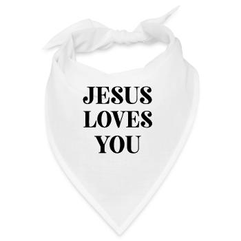 Jesus Jesus Jesus Christlich Christlich Christlich - Bandana - Weiß - Vorne