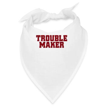 Trouble Stress Ärger Schriftzug My Name Is Trouble - Bandana - Weiß - Vorne