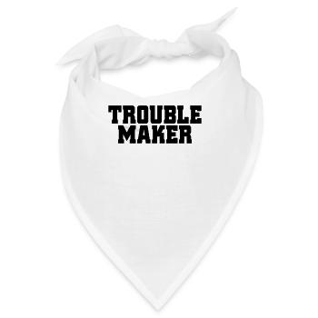 Trouble Stress Ärger Schriftzug My Name Is Trouble - Bandana - Weiß - Vorne