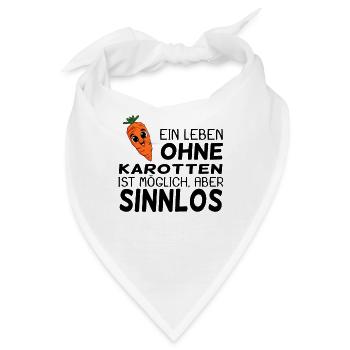 Vegan Karotte Karotten Möhre Möhren - Bandana - Weiß - Vorne