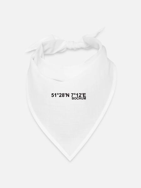 Bochum Koordinaten - Bandana - Weiß - Vorne