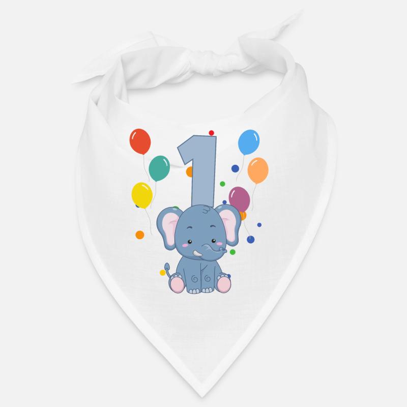 1er anniversaire anniversaire d’enfant 1 ans Éléphant Bandana