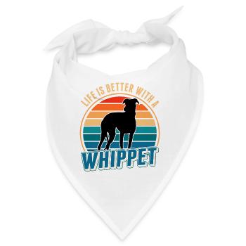 Life is better with a Whippet Windhund Sighthound - Bandana - Weiß - Vorne