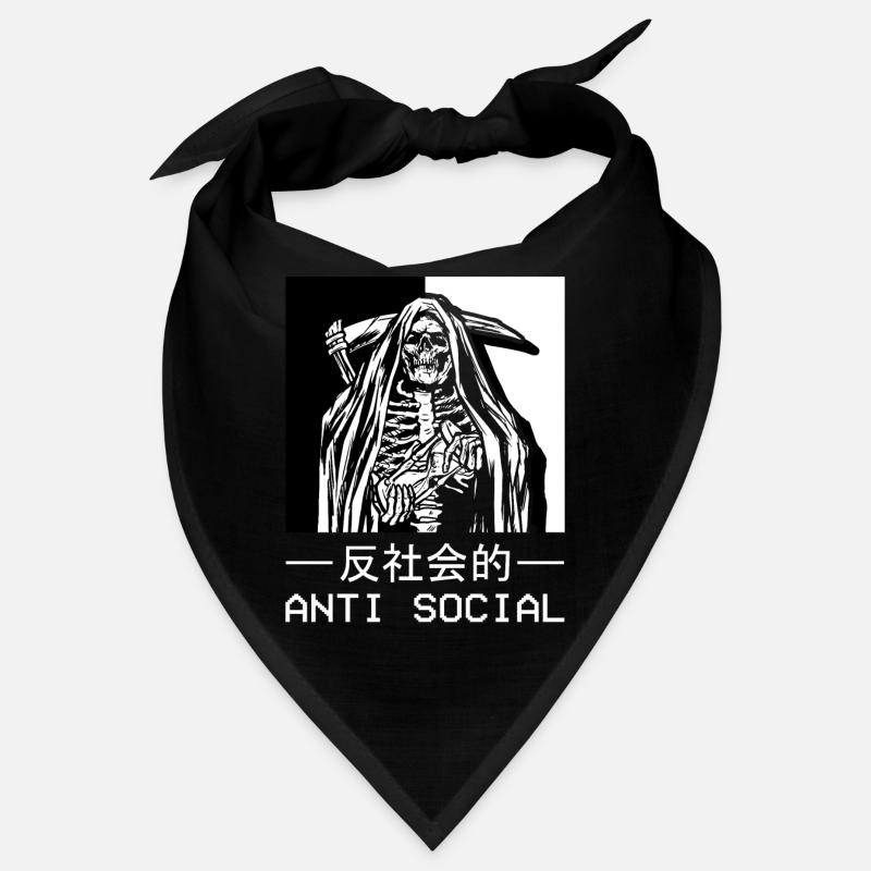 Skelett Sensenmann Antisocial Todesengel Bandana