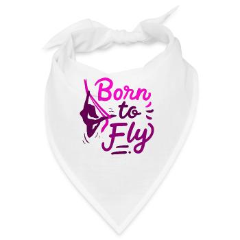 Aerial Yoga Born To Fly Zum Fliegen Geboren Tuch - Bandana - Weiß - Vorne