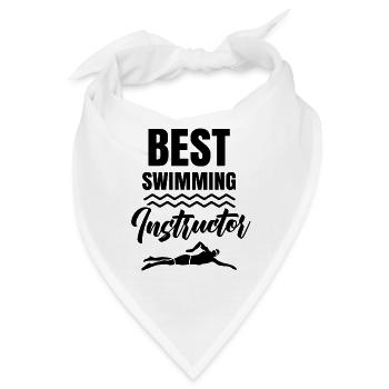 Bester Schwimmlehrer Schwimmtrainer Coach - Bandana - Weiß - Vorne