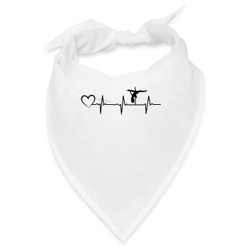 Pole Dance Herzschlag Herz Pole Dancing Silhouette - Bandana - Weiß - Vorne
