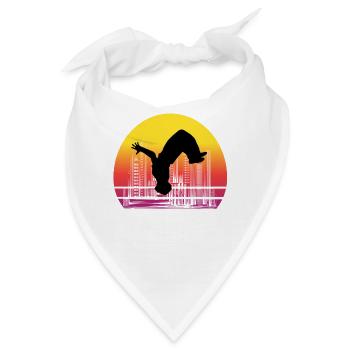 Parkour Backflip Siluette Freerunning Geschenk - Bandana - Weiß - Vorne