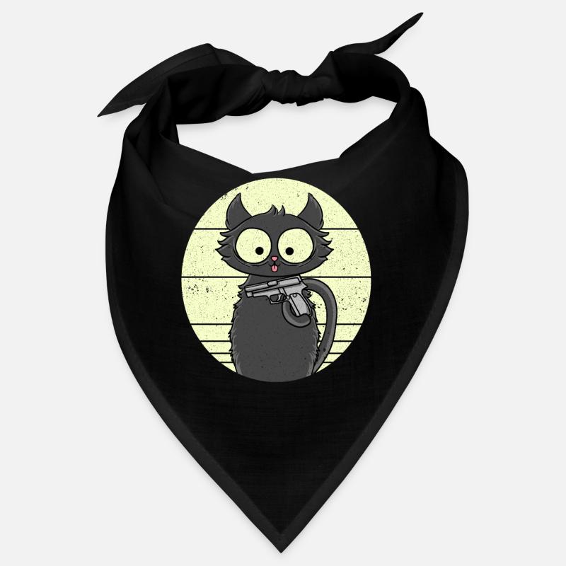 Cat Pew Pew Crazy chat pistolet drôle chats Bandana