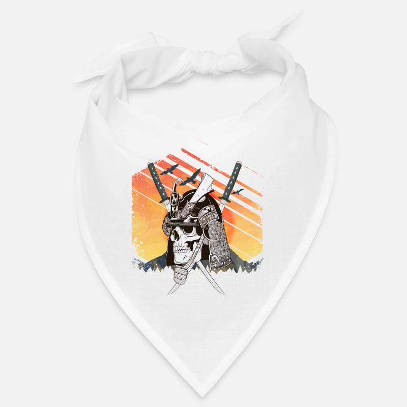 Samurai Skull - Bandana - Weiß