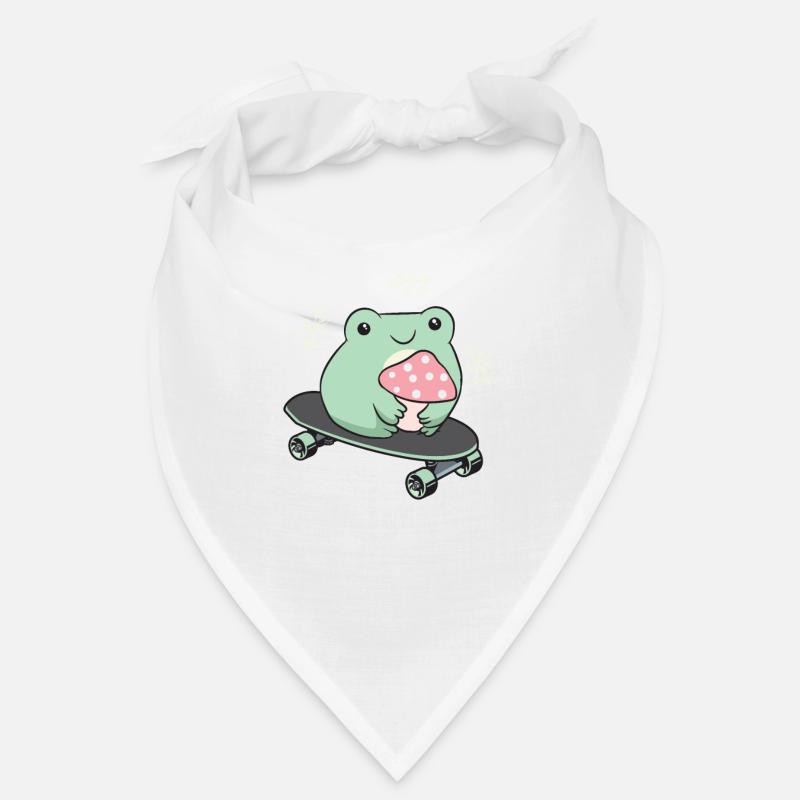 Cottagecore Aesthetic Kawaii Skateboarding Frog Bandana