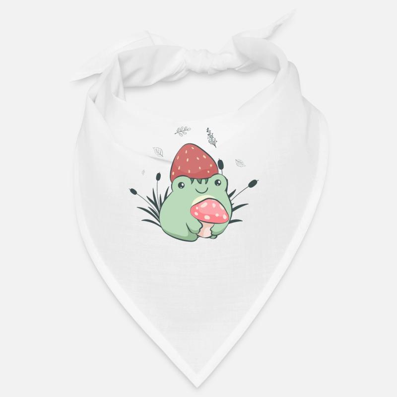 Cottagecore Aesthetic Frog Strawberry Hat Mushroom Bandana