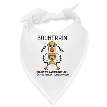 Bauherrin Hausbau Baustelle Richtfest - Bandana - Weiß - Vorne